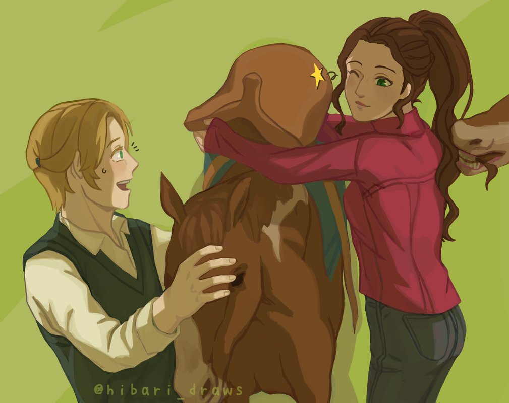 Dorogrid on a horse-riding date drawn for the fe3h Femslash Exchange 💚♥️

#FE3H #fireemblem #dorogrid #fe3hfemslashex

<a href="/fe3hfemslashex/">FE3H Femslash Exchange ✨ Works revealed!</a>