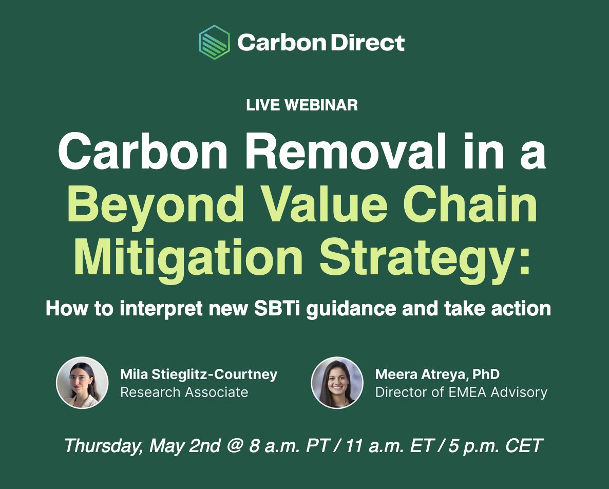 Discover the key to effective carbon removal strategy! Join us on May 2nd to decode #SBTi guidance, optimize investment approaches, and refine stakeholder communication: bit.ly/4b8BlRQ 👈🏼 👈🏼 Don't miss out! #CarbonRemoval #ClimateAction