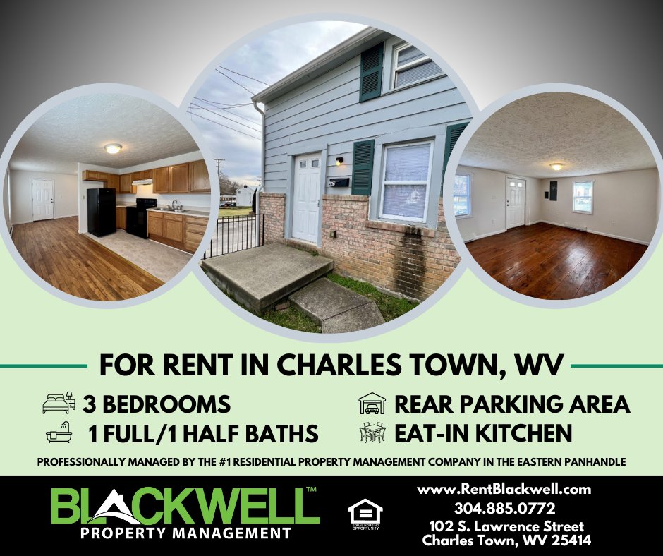 For Rent: Duplex in Charles Town, WV! Visit 220 S West Street at rentblackwell.com/charles-town-h…

#CharlesTownWV #JeffersonCountyWV #ForRent #Duplex #WestVirginia #WVRealEstate #BlackwellPropertyManagement #PropertyManagement