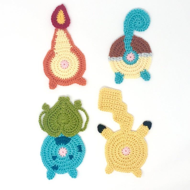 Crochet a Set of Pokébutt Coasters! 👉 buff.ly/2VXwCgV #crochet #Pokemon