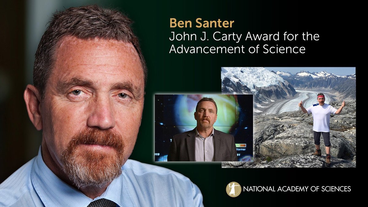 Accepting the 2024 John J. Carty Award for the Advancement of Science is #NASmember Ben Santer of @WHOI and @UCLA for pioneering new approaches to address global climate change. #climate #NAS161 #NASaward Watch live: ow.ly/apkG50RqelY