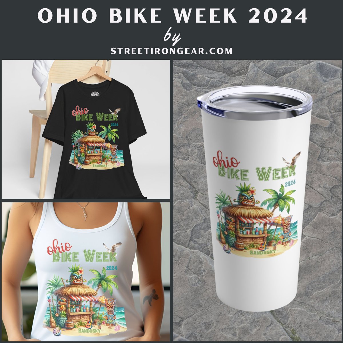 Dive into our latest collection of tees, tanks, and travel mugs for Ohio Bike Week 2024. Grab yours and let's make waves together! 🏍️🌺 #OhioBikeWeek2024 #TikiStyle #StreetIronGear #BikerLife #MotorcycleMerch #RideInStyle #BikeWeekReady 

Order today!
buff.ly/4aKTZzc