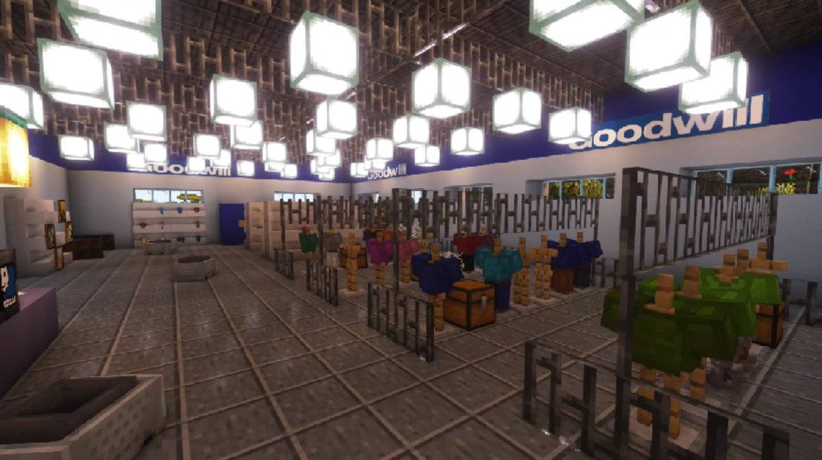 Among all the doom and gloom today, this did make me laugh. Someone added Goodwill stores to Minecraft. They randomly spawn around your world. modrinth.com/mod/goodwill-s…