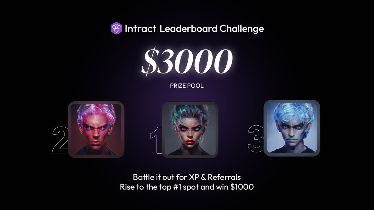 Get READY: Intract Leaderboard Challenge begins in 5 hours 🏆🏅

2 Leaderboards, 2 Chances to Win:

Refer &amp; earn | $2K Prize pool: Top referrer gets $1,000!

Collect XPs | $1K Prize Pool: Top XP collector gets $500!

Plus, special prizes for the top 10
link.intract.io/XPs