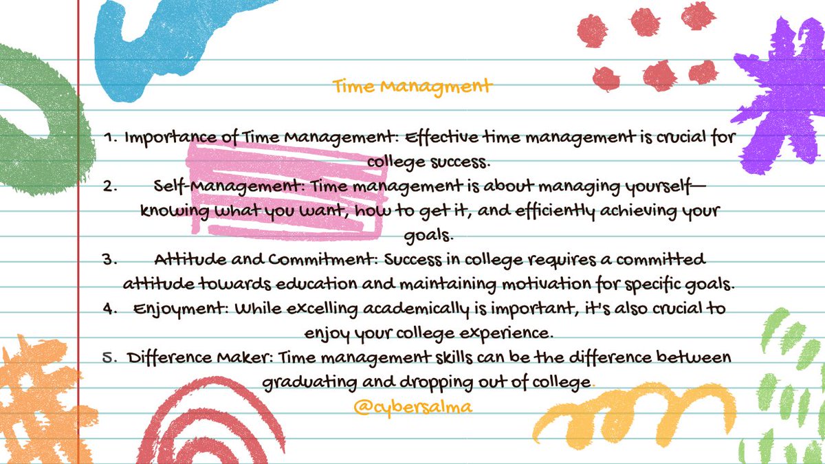 Delighted to share insights from my 'Education Strategies' course! 📚 Time management is crucial for college success, and I've distilled key tips into these posters. Dive in for motivation and effective study strategies! #CollegeSuccess #TimeManagement #EducationStrategies