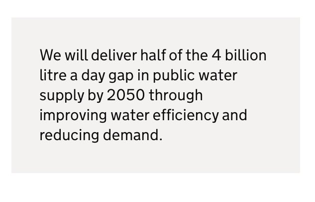 Government water plans in ‘Greater Cambridge’ tally with the England-wide Plan for Water - this says that half a 4bn litre a day gap in England’s supply by 2050 will be met through improved water efficiency, reduced demand, and cutting wasted water. 🧵 gov.uk/government/pub…