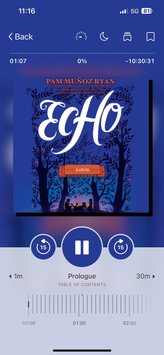If you’re looking for an absolutely terrific MG audiobook experience with an orchestral accompaniment, it’s @PamMunozRyan’s ECHO 🔥