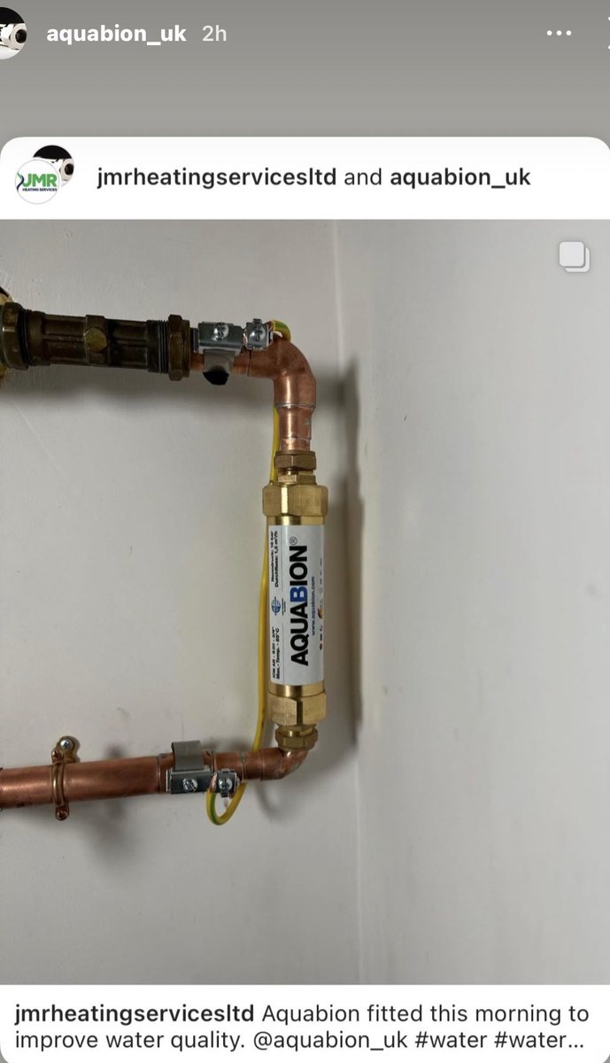 @jmrheatingservicesltd likes installing the AQUABION whole house limescale protection systems. The AQUABION creates a chemical reaction without adding chemicals. 
#aquabion #fittings #installation #green #water #watertreatment #sustainable #environment