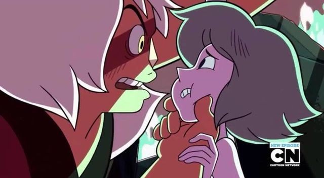 the su artstyle is so Cutesy that sometimes its hard 2 take severe moments Seriously like how do i fully see jasper as Menacing here when lapis' face is Squimshy