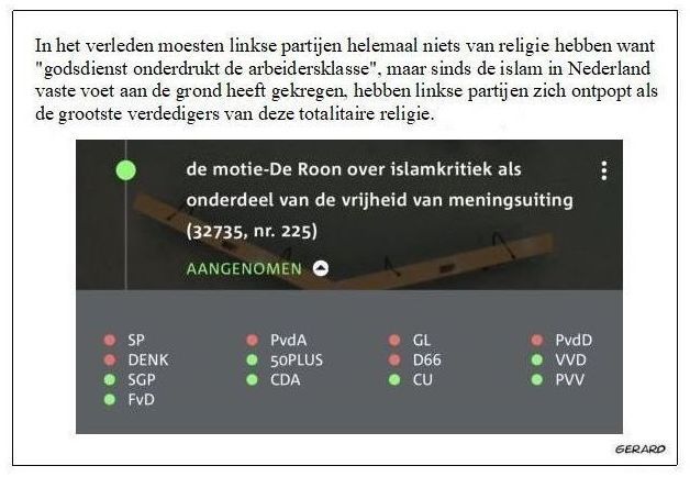 @Hannesz1956 De partijen met de rode bolletjes hebben ook niet zoveel op met de vrijheid van meningsuiting waar het kritiek op de islam betreft.