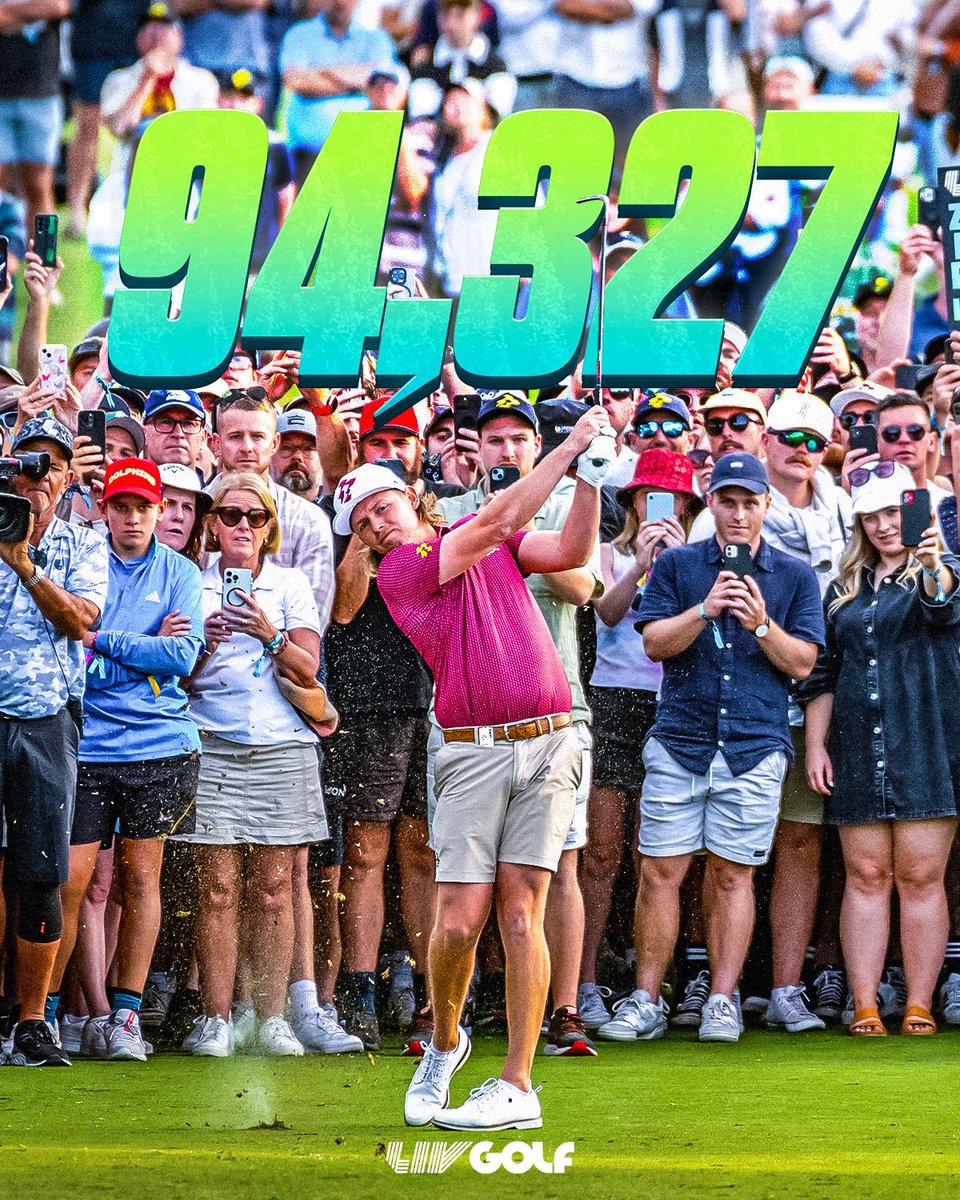 Over 94,000 fans in attendance 🇦🇺 Adelaide, thank you for a record-setting LIV Golf event 🫡 #LIVGolf