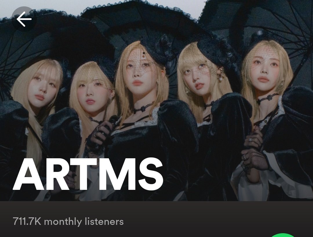 ARTMS have surpassed 700K monthly listeners on Spotify🎉🎉🎉 April 1st: 67.3k monthly listeners April 28th: 711k monthly listeners