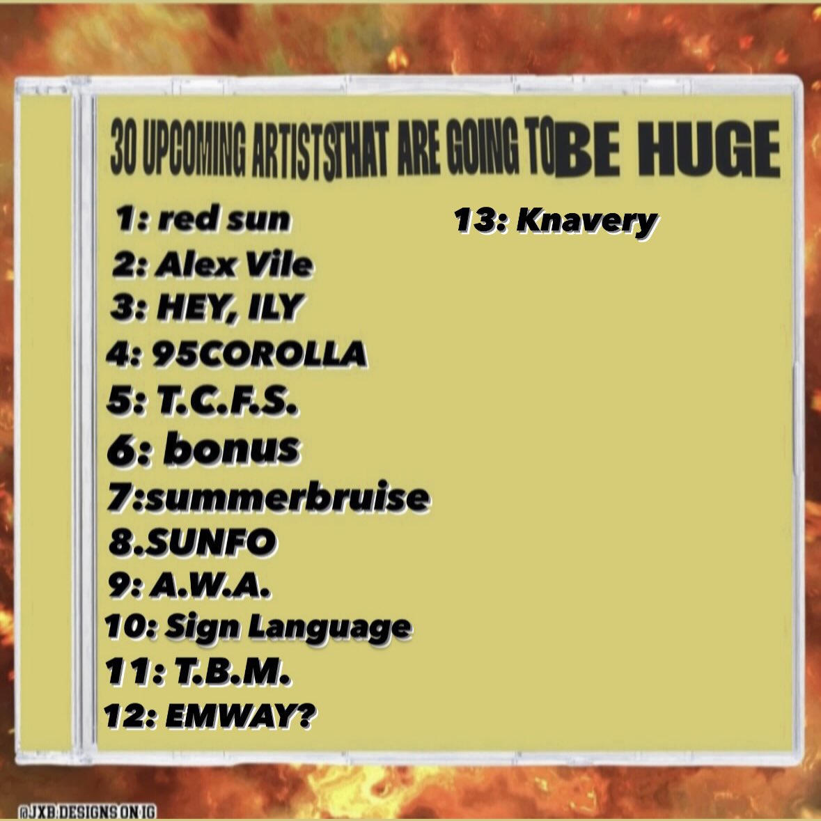 FBM & red sun: 30 bands that are going to be HUGE DAY 13: @knaveryband When I first heard the new Knavery LP, my mind was SHOOK. 11 songs straight of absolute hooks. I’ve always been into them, but this album solidifies them as a top contender to break out of this scene soon.