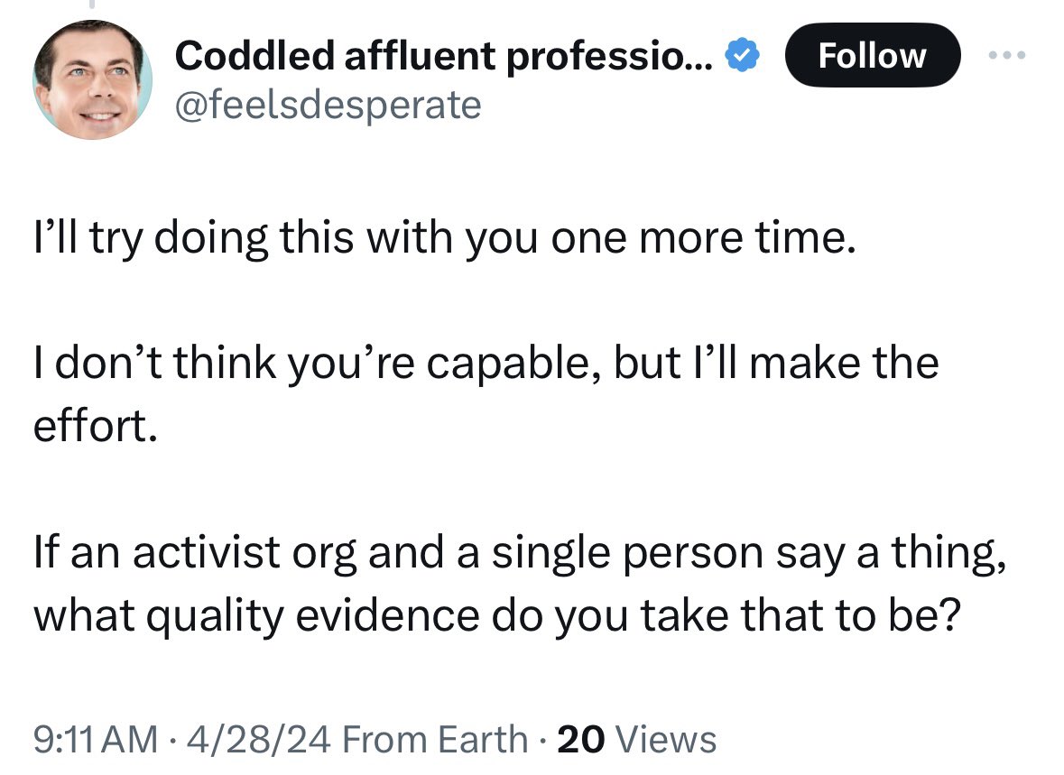 Despite this person’s protestations, transphobia is actually a very real problem in healthcare. -“One in 3 transgender people reported having to teach their doctor about transgender people in order to receive appropriate care” -“15 percent report…