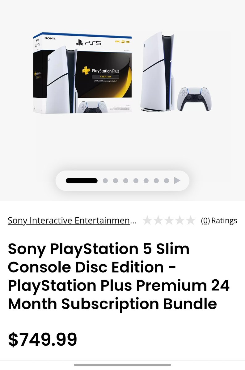 Brand new at GameStop, the PS5 Slim with 24 months of PlayStation Plus Premium, $749 gamestop.com/consoles-hardw…