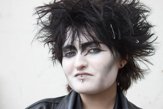 A great day at Whitby yesterday working on the series Goths - a modern tribe of England. I met a whole raft of new generation Goths like this young woman sprting the classic Souxsie Soux look. And look, I am working in colour fir a change!