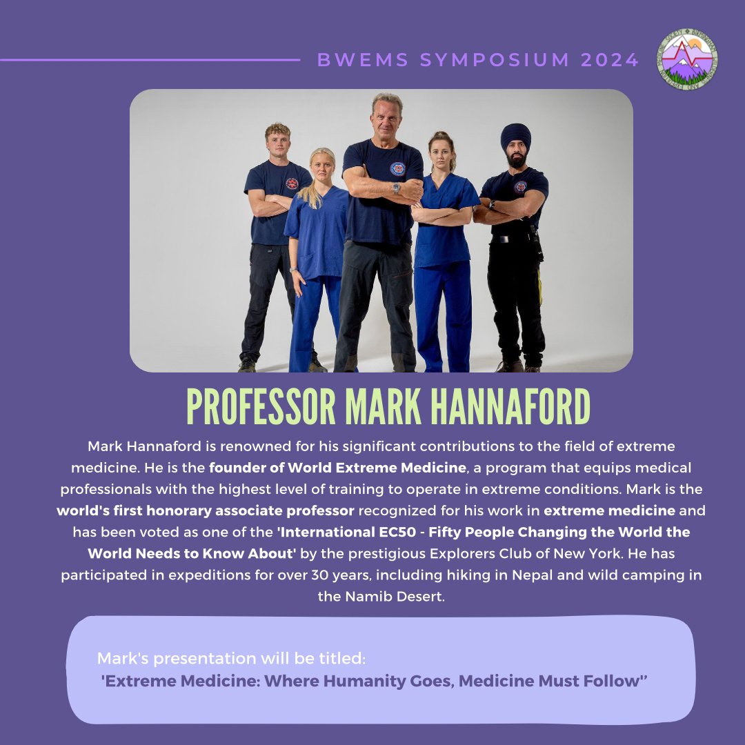 BWEMS_'s tweet photo. **SPEAKER ANNOUNCEMENT**

We are excited and honoured to announce that Professor Mark Hannaford, Founder of World Extreme Medicine, will be speaking at this year’s conference. 

#wildernessmedicine #wildernessmed #medstudentuk #medicalconference https://t.co/6noZojwtwd