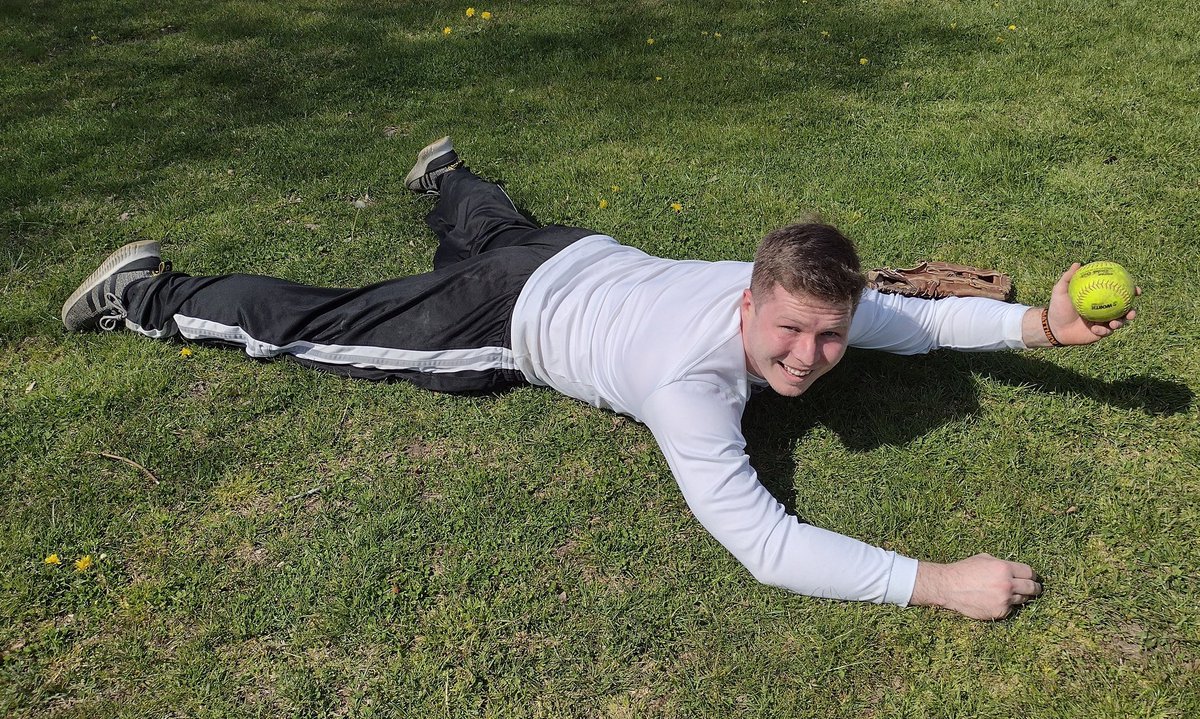 The Providence Potholes co-ed softball team has won its season opener, 14-8, and the big play of this game was this amazing catch by <a href="/MattPaddockTV/">Matt Paddock</a> in left field that looked just like this and resulted in a game-ending double play. Five-run first highlighted win.