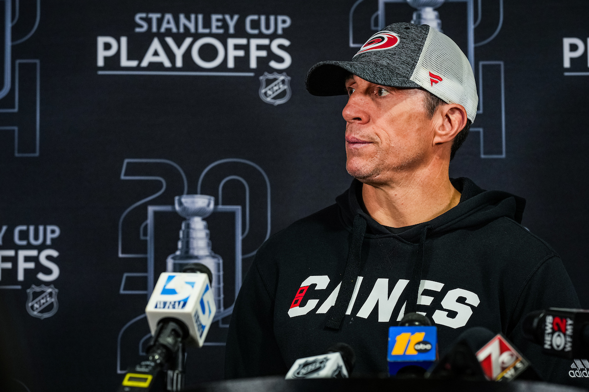 The #Canes are not practicing today, but Rod Brind'Amour took questions this afternoon - • Everyone came out of yesterday's Game 4 okay, so he expects to use the same 18 skaters for Game 5. • He is anticipating Frederik Andersen to be available again on Tuesday, given the day…