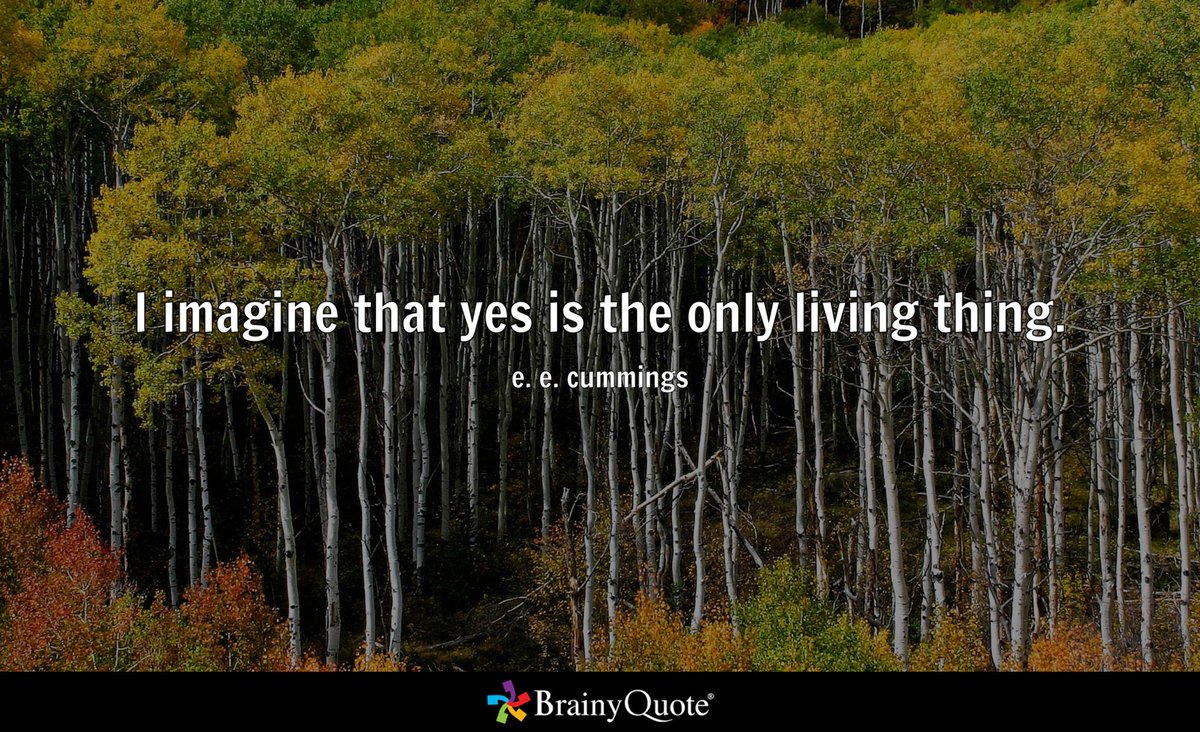 #quote #today 

I imagine that yes is the only living thing.
- e. e. cummings brainyquote.com/s/a_19d1c