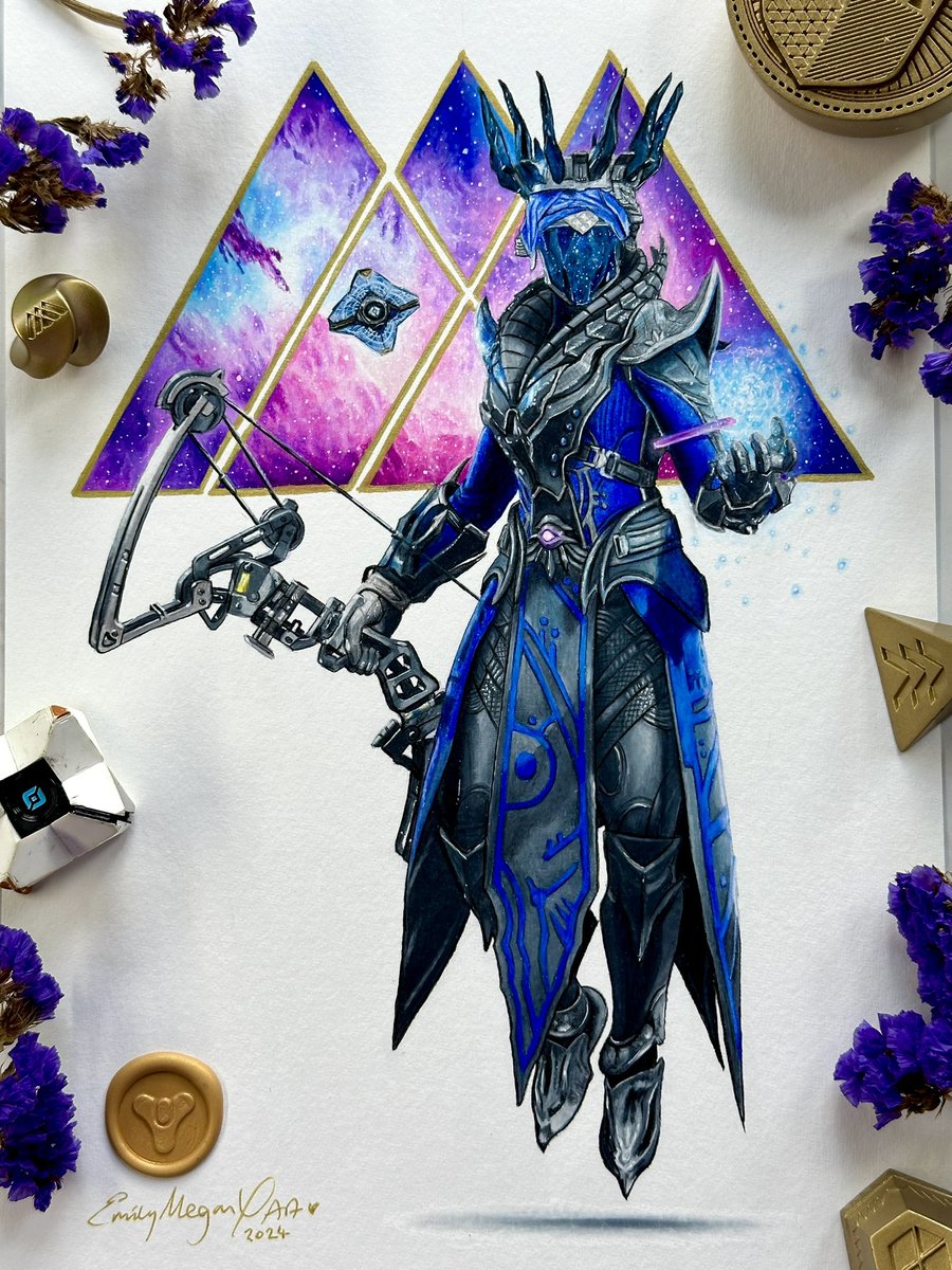 EmilyMeganX's tweet photo. Fantastical Warlock 🌌🔮

This piece was so much fun to do! Especially the galaxy background, it’s always so satisfying seeing it all come together at the end 💖

I hope you like it!

Piece for Melany🩵

#destiny2art https://t.co/KNMnc7ZVWw