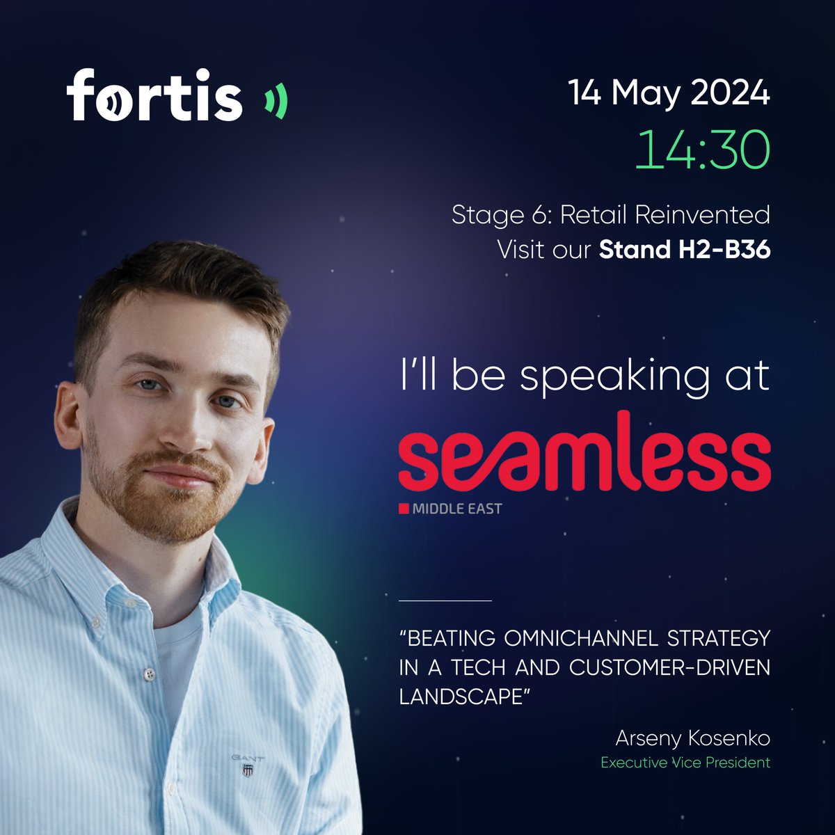 Our Executive VP Arseny Kosenko will join the exciting omnichannel panel speaking at Seamless on the 14th May.   Book your calendar for the 14th at 2.30pm, Stage 6 !  #Seamless #SeamlessDubai #Seamless2024 #SeamlessMiddleEast #SeamlessMiddleEast2024