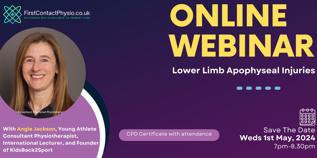Primary Care MSK (@primarycaremsk) on Twitter photo 🚨 3 days to go 🚨
Ready to improve your assessment and management of Lower Limb Apophyseal Injuries with the amazing <a href="/angiejphysio/">angiejphysio</a> ?!
Key skill for clinicians in FCP and MSK roles 🔑
Don’t miss out! 👇
Date 📅 1st May
Time ⏰ 7-8.30pm
Tickets: eventbrite.com/e/853084337217… 🚨 3 days to go 🚨
Ready to improve your assessment and management of Lower Limb Apophyseal Injuries with the amazing <a href="/angiejphysio/">angiejphysio</a> ?!
Key skill for clinicians in FCP and MSK roles 🔑
Don’t miss out! 👇
Date 📅 1st May
Time ⏰ 7-8.30pm
Tickets: eventbrite.com/e/853084337217…