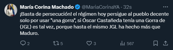 #Noticia Es así como María Corina Machado, sube un tuit diciendo que el Narco Chapo Guzmán, ha hecho más que Maduro para defender a Óscar Castañeda y en segundos no aparece más. Entonces la teoría si es cierta ella es #NARCOrinaMachado