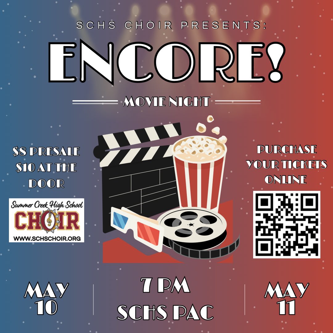 Get your tickets for Encore by going to SCHSChoir.org. $2 discount for purchasing a ticket for both nights. Our show will have great talent along with some comedic moments. Don’t miss it! @HumbleISD_SCHS @HumbleISD_Arts @HumbleISD_WMS @HumbleISD_ARMS @HumbleISD_WMS