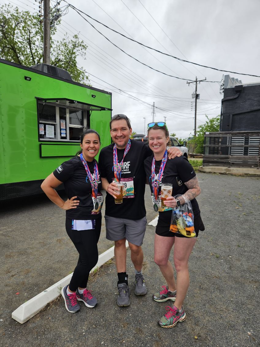 I, Ana Luiza Bock, and <a href="/Laci_Laci_/">Laci Liter</a> from my lab all ran legs to help represent <a href="/OMRF/">OMRF</a> in the OKC Memorial Marathon relay this morning! We had a bit of drizzle but the weather was great for running. So much fun! #runtoremember