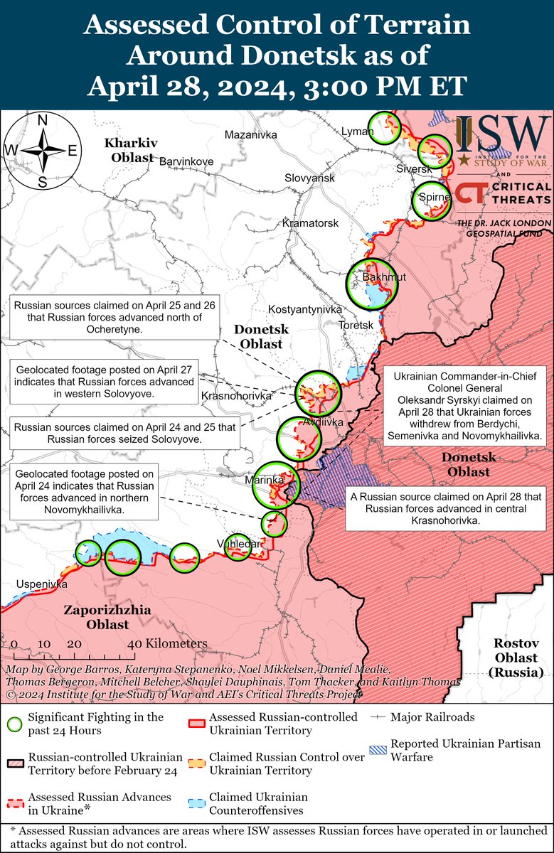 Here are today's control-of-terrain maps for #Russia's invasion of #Ukraine from @TheStudyofWar and @criticalthreats.