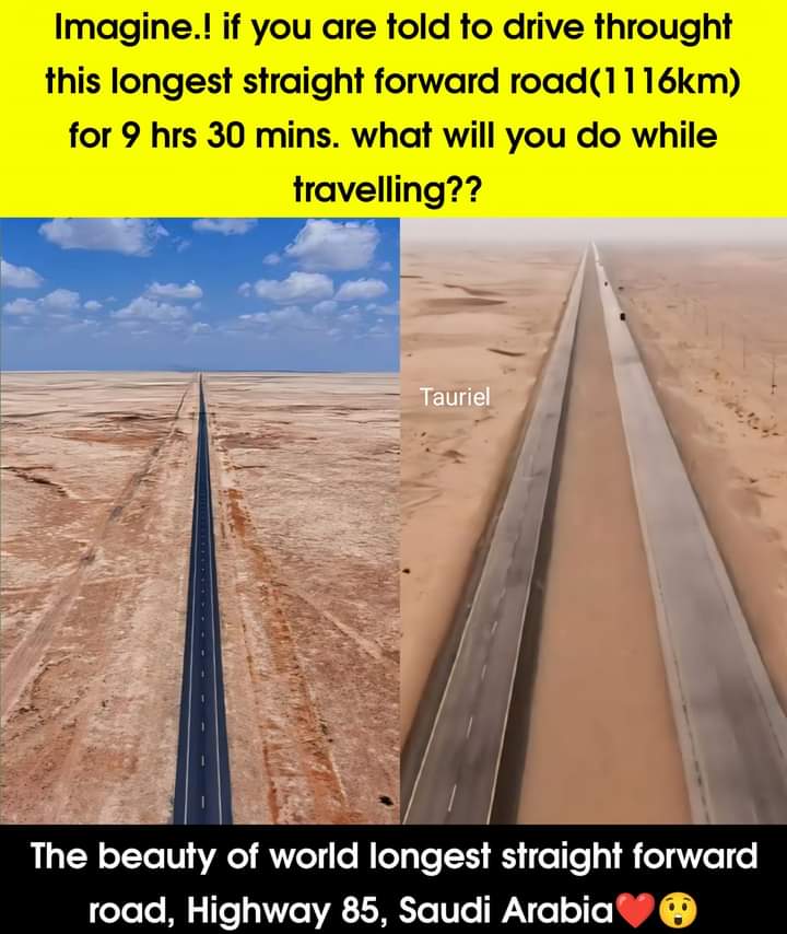 World longest straight forward road, Saudi Arabia🇸🇦❤