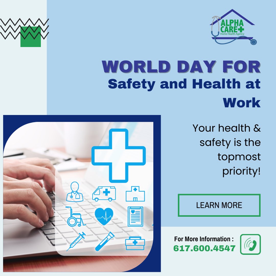 🛠️ Celebrate World Day for Safety & Health at Work by prioritizing workplace safety and well-being! From ergonomics to mental health initiatives, let's ensure every worker's health and safety. Here's to safer, healthier, and happier workplaces worldwide! #healthatwork #Alphacare