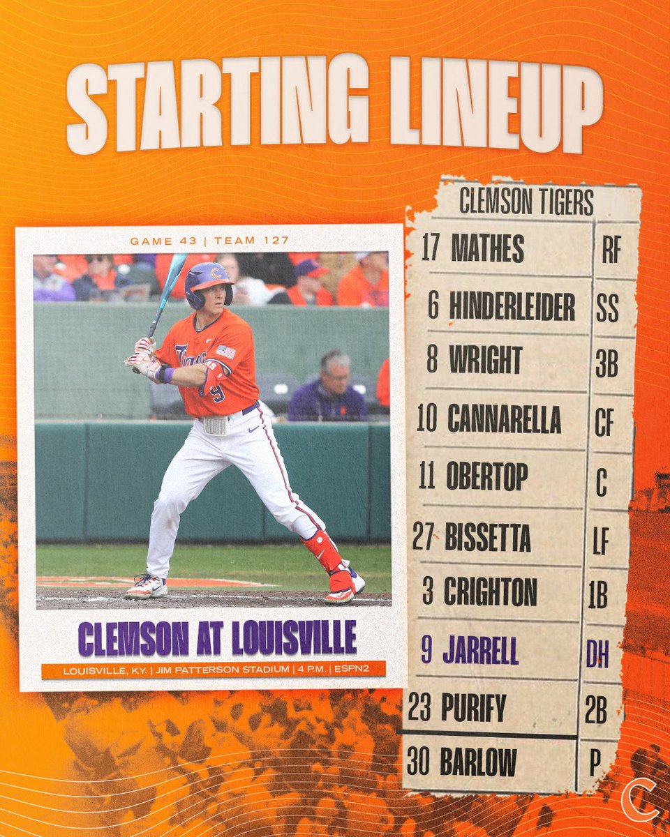 The Lineup for Game 3️⃣

#Clemson #Team127