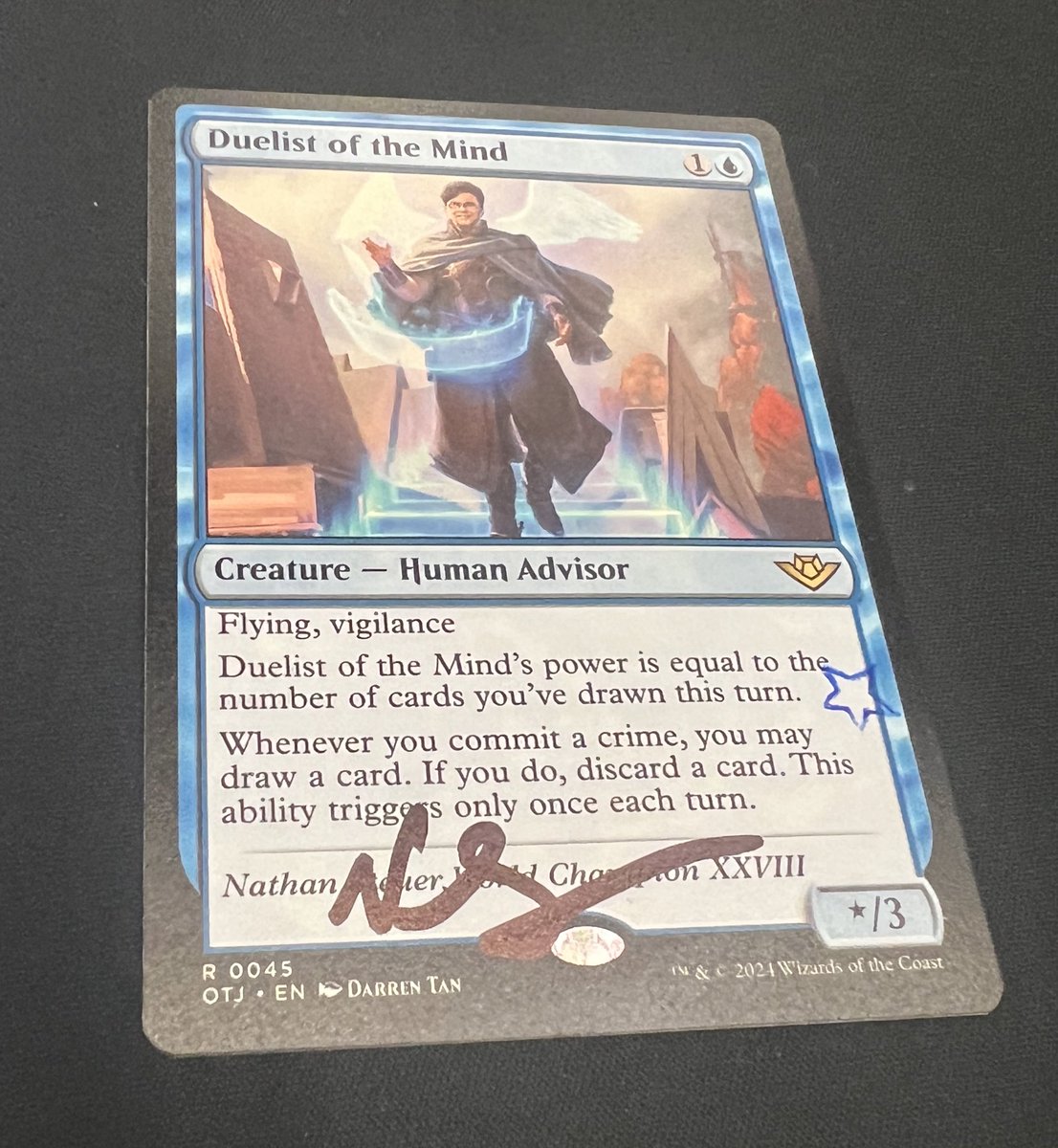Got knocked out of the PTQ by @Nathansteuer1 but I got him to sign my PT stamped Duelist of the Mind so who's the real winner?