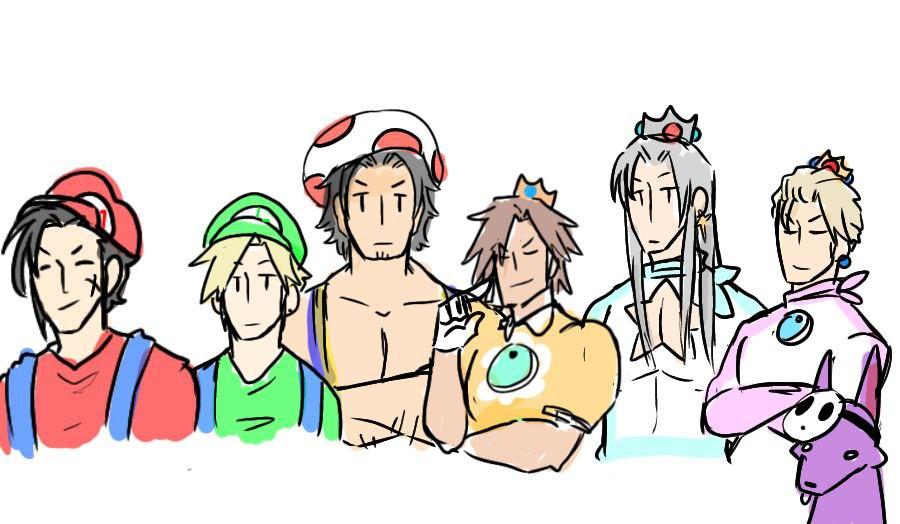 Zack wanted to play mariokart, and rufus felt they needed a 7th player
#ff7 #cloudstrife #Sephiroth #genesis #angeal