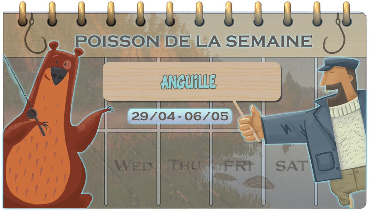 rf4fr's tweet image. Chères pêcheuses et chers pêcheurs,        

Voici le prochain #défi hebdomadaire du 29/04 au 06/05.         

Poisson de la semaine : Anguille

Plus d'informations ici : rf4game.fr/forum/index.ph…...    

Amicalement,       

L'équipe FishSoft