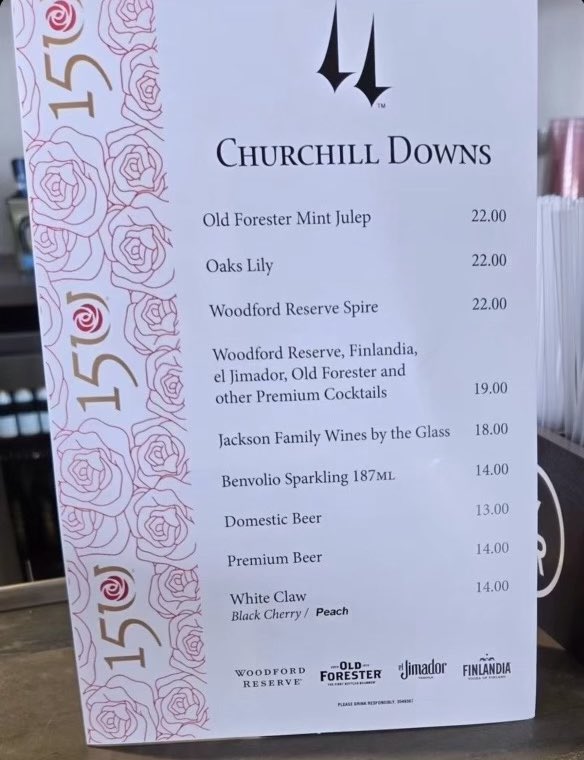 Mint Juleps have gone up $5 this year - now $22 at Churchill Downs 🥃 🐎 @WDRBNews