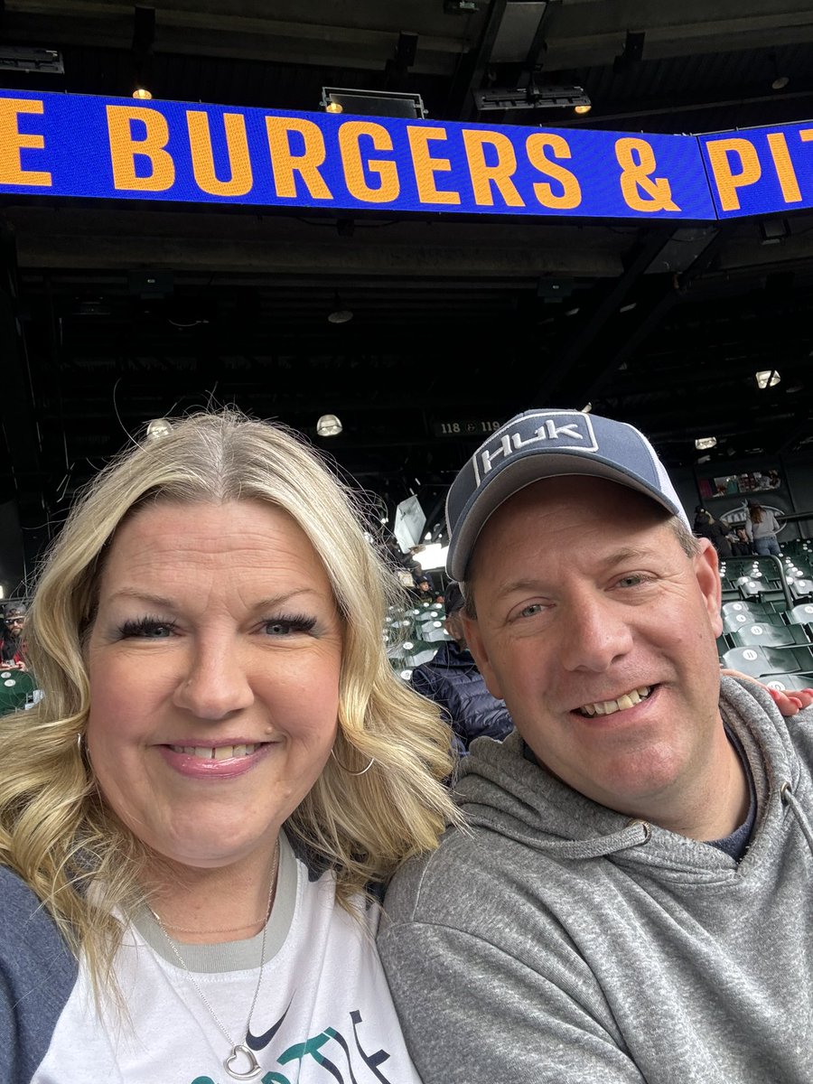 Day Game = Day Date!  Coming to @Mariners for 25+ years together!  #whereiroot #TridentsUp #gomariners #rootsports #highschoolsweethearts