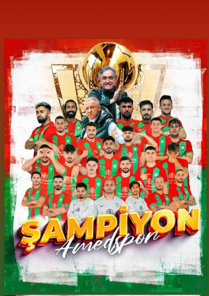 Amedspor’a yürekten tebrikler.
Yolun sonu Süper lig olsun...