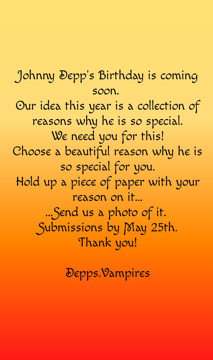 We would be very happy if you participate! ❤️ If you have any questions, feel free to ask. #JohnnyDeppIsLoved #JohnnyDepp