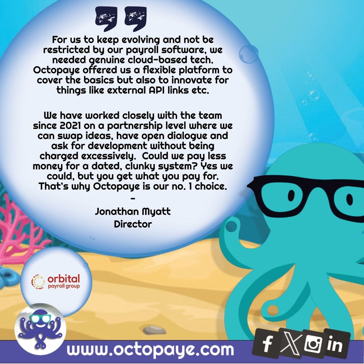 “open dialogue without being charged excessively” 👌 

📧 info@octopaye.com
☎️ 01260 765 005

#payroll #paybureau #tempstaffing #accounting #payrollservices #accountants #recruitment #outsourcing #umbrellaservice #cis #umbrellapayroll #paye #umbrellacompany