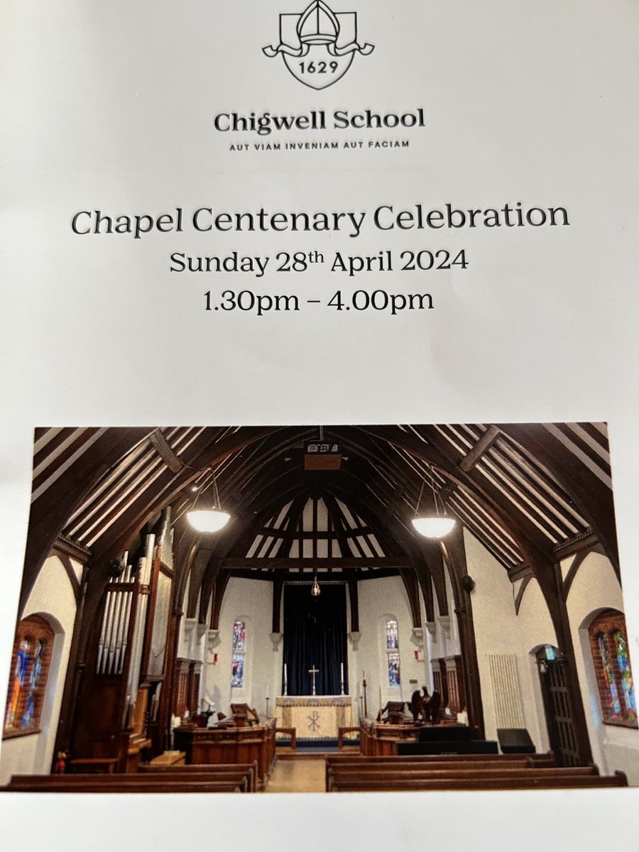 A lovely afternoon representing ⁦@Essex_LL⁩ attending ⁦@chigwellschool⁩ for their chapel centenary and dedication of the organ led by The Bishop of Barking ⁦@LynneCullens⁩