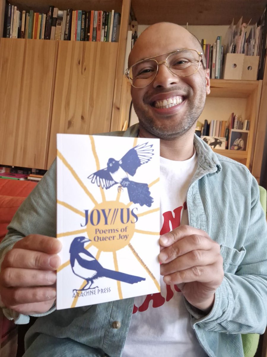 I have two poems in this gorgeous anthology, Joy//Us - Poems of Queer Joy from @ArachnePress If you're in London, celebrate with us at @natpoetrylib on Wed 5 Jun, 8 pm. I'll be reading alongside @nothumanhead @multistable @errormessage and many more! southbankcentre.co.uk/whats-on/liter…