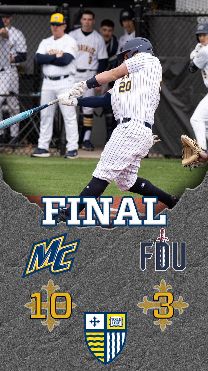 WARRIORS WIN!!!🛡️🛡️🛡️

Brooms come out as Merrimack sweeps the Knights. Frankie Ferrentino had not one, not two, but three homers on the way to his 7 RBI day to push MC over FDU.

#GoMack