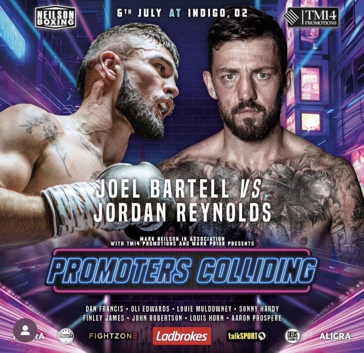 Not in it to mess about, 1 year as a pro now 6-0 💥 Now headlining the O2 indigo in a 10 round final eliminator on the 6th July 🔥Make sure u book off the 6th and fill the place up. Let’s go #BartellsCartel Ticket details soon to come! 🎫@bartell_joel🦁 #6thJuly #O2LondonIndigo