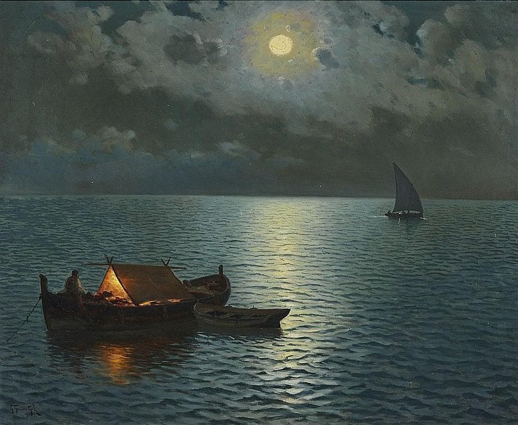 Buon viaggio tra i sogni Guillermo Gomez Gil 1862-1942 🇪🇸 Noche de luna