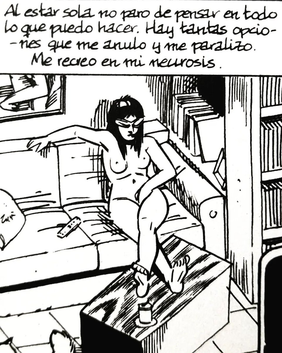 «Virago», por el ilustrador y autor de cómics alicantino Adrián Bago.

Viñeta extraída del fanzine Saxífono Comix 3