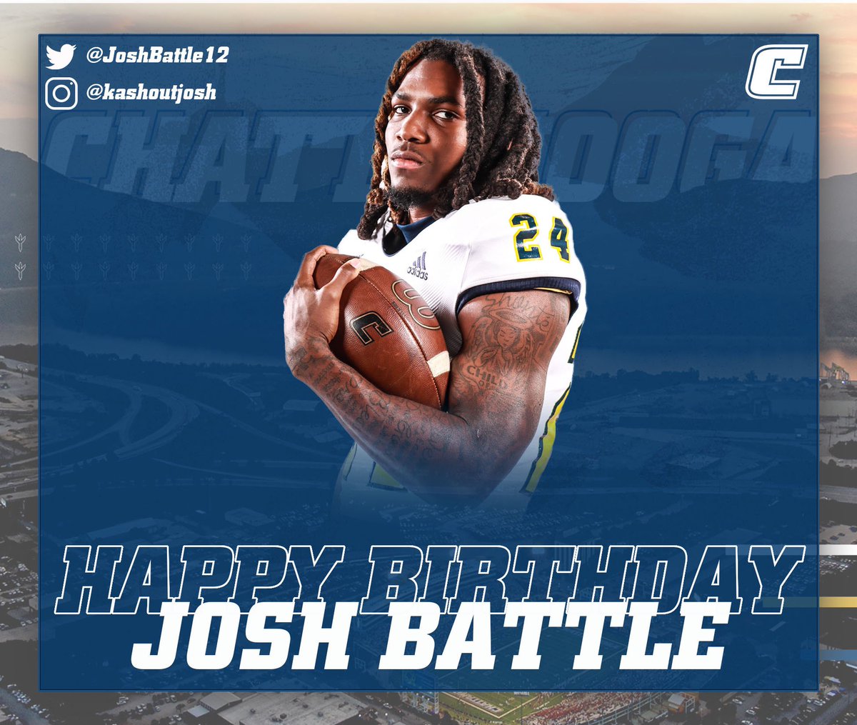 𝐇𝐚𝐩𝐩𝐲 𝐁𝐢𝐫𝐭𝐡𝐝𝐚𝐲 🎂🎁🎉 ➡️ @JoshBattle12 #GoMocsFB x #ClimbTheMtn