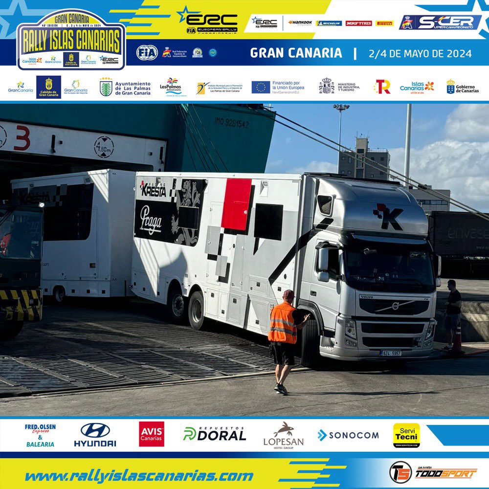 🥰 ¡Ya no queda nada! 😎 Las máquinas que serán protagonistas durante el fin de semana han empezado a llegar a Gran Canaria para celebrar, en unos días, el #RallyIslasCanarias 👏 Gracias @FOexpress & @Balearia